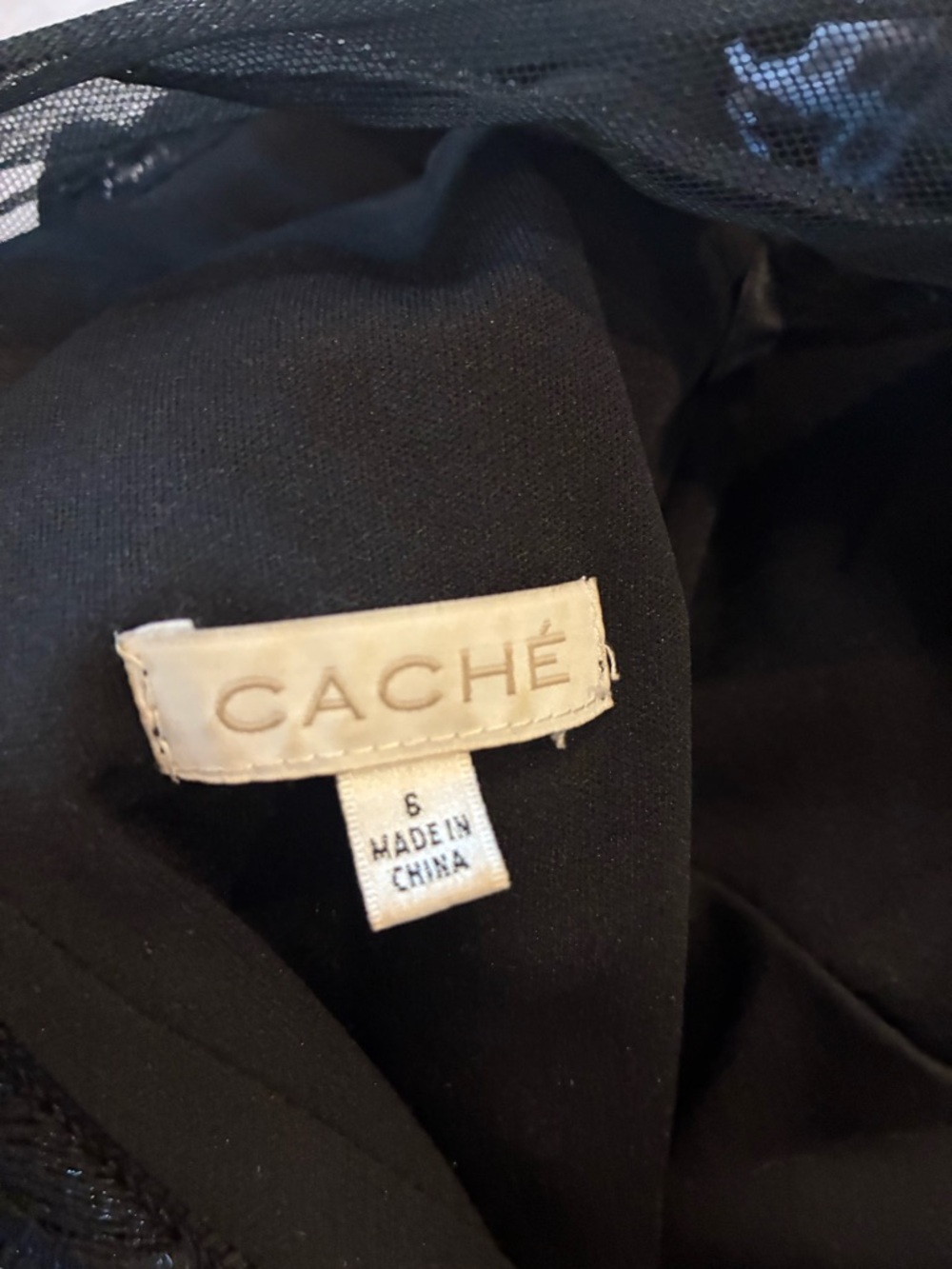 Cache Black Floral Lace Mini Dress - Picture 4 of 8